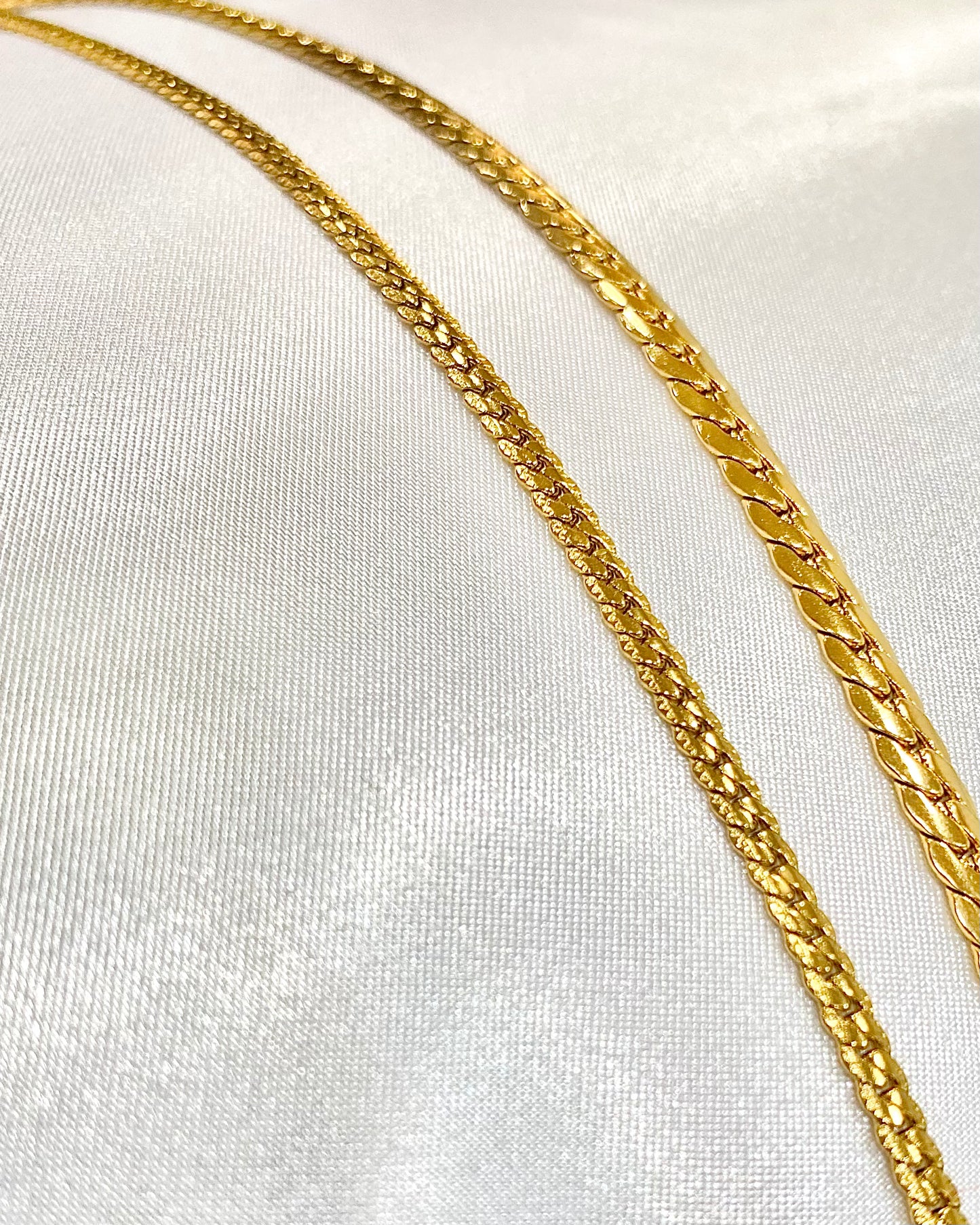 Flat Cuban Link Chain – Gold Necklace (3mm, 5mm)18K Gold-Plated Stainless Steel