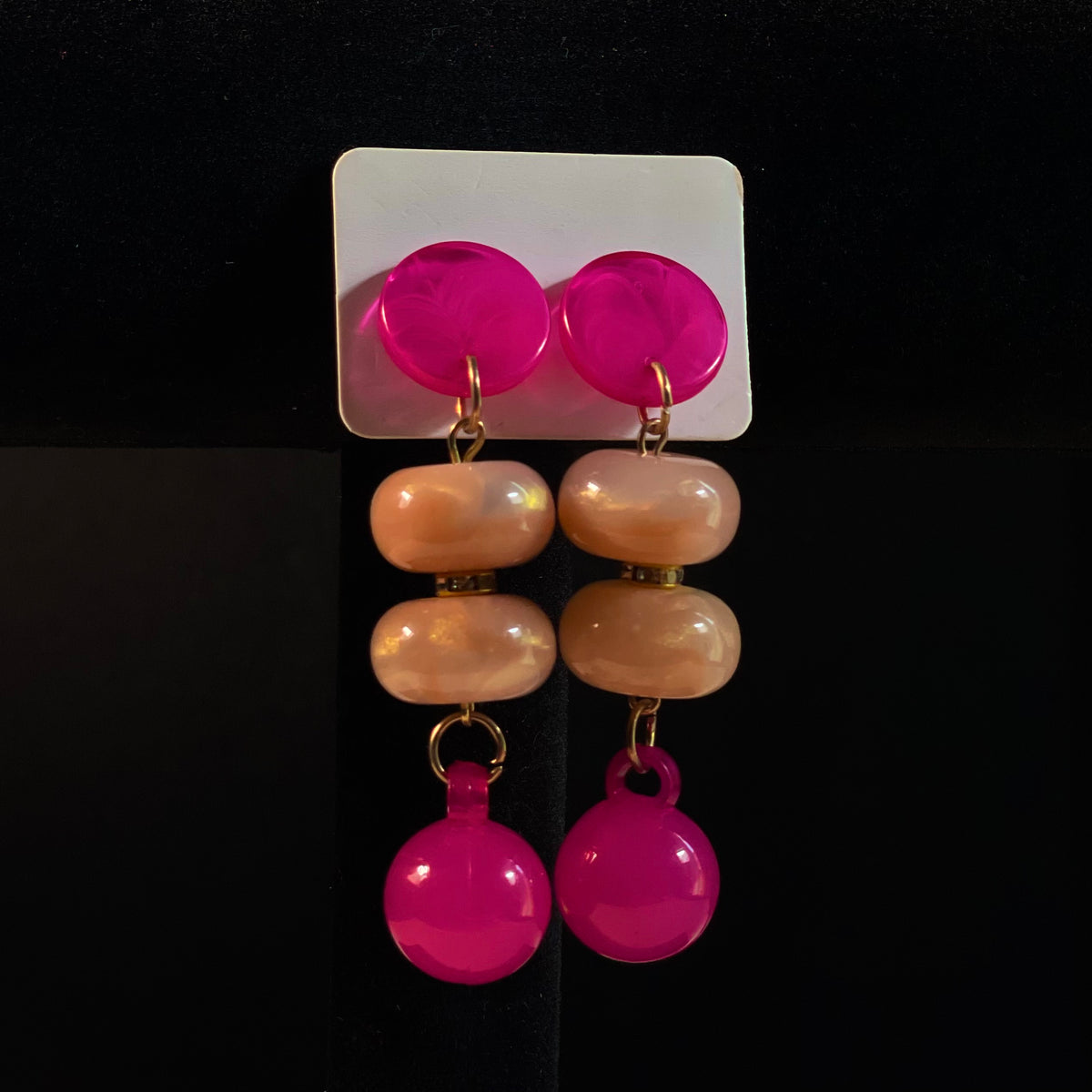 Fuchsia Sunset Tiered Earrings
