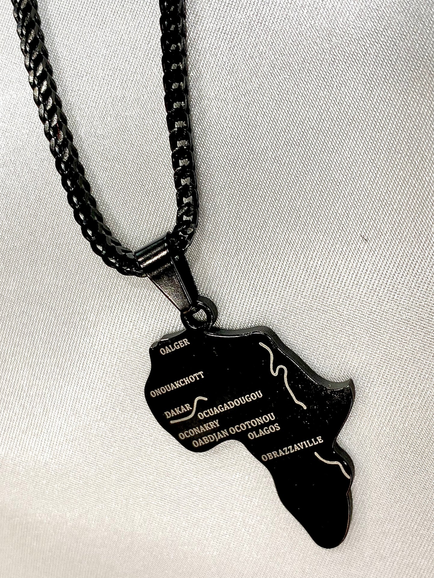 Dako - Black Africa Map Pendant Necklace
