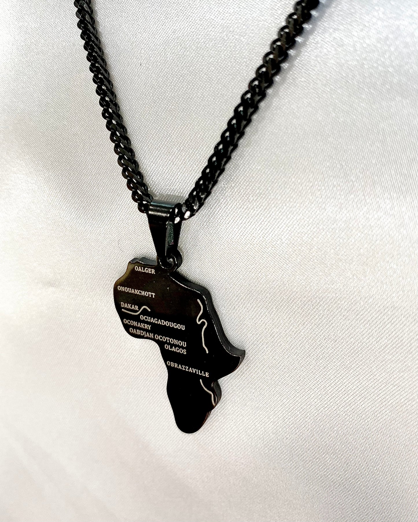 Dako - Black Africa Map Pendant Necklace
