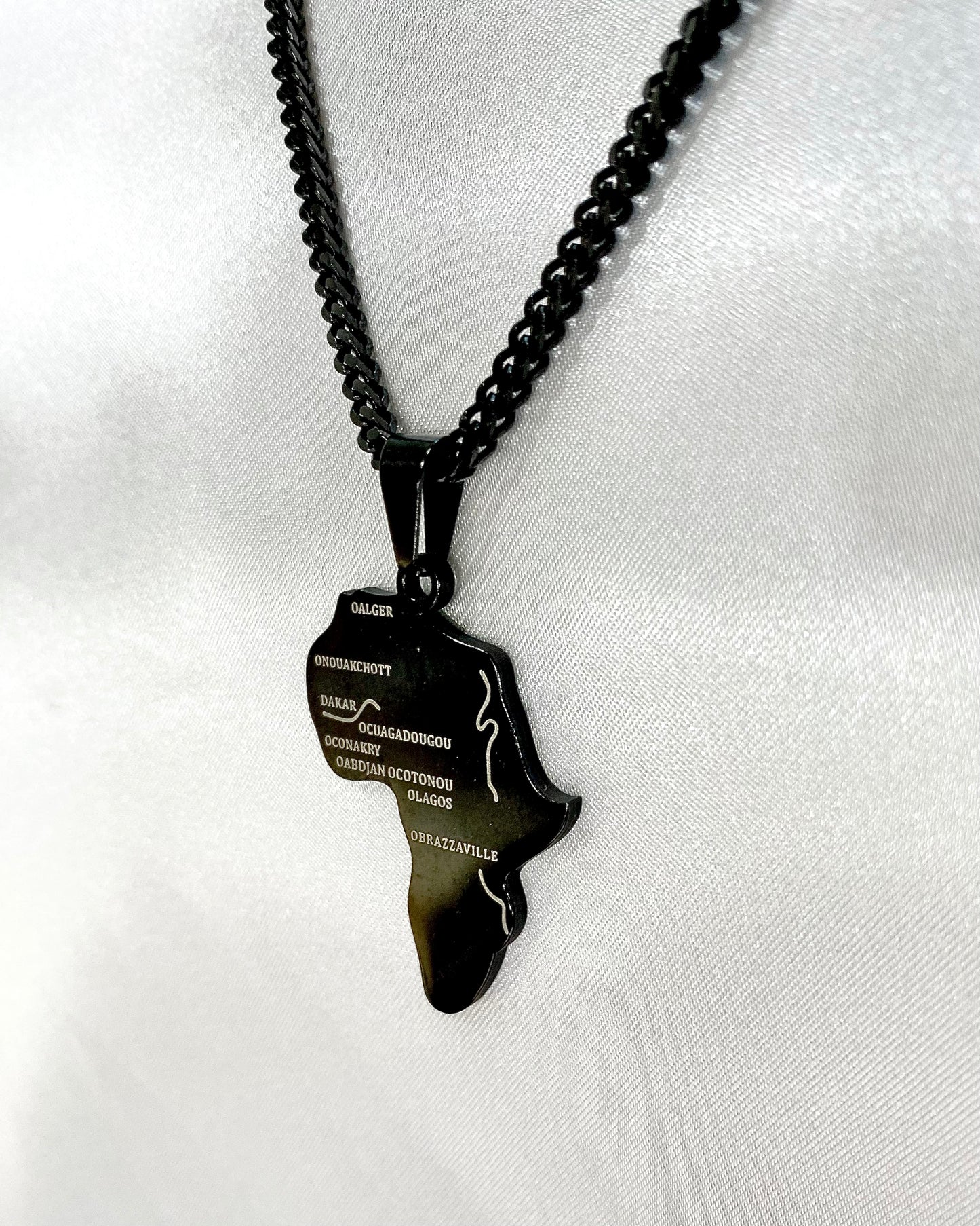 Dako - Black Africa Map Pendant Necklace