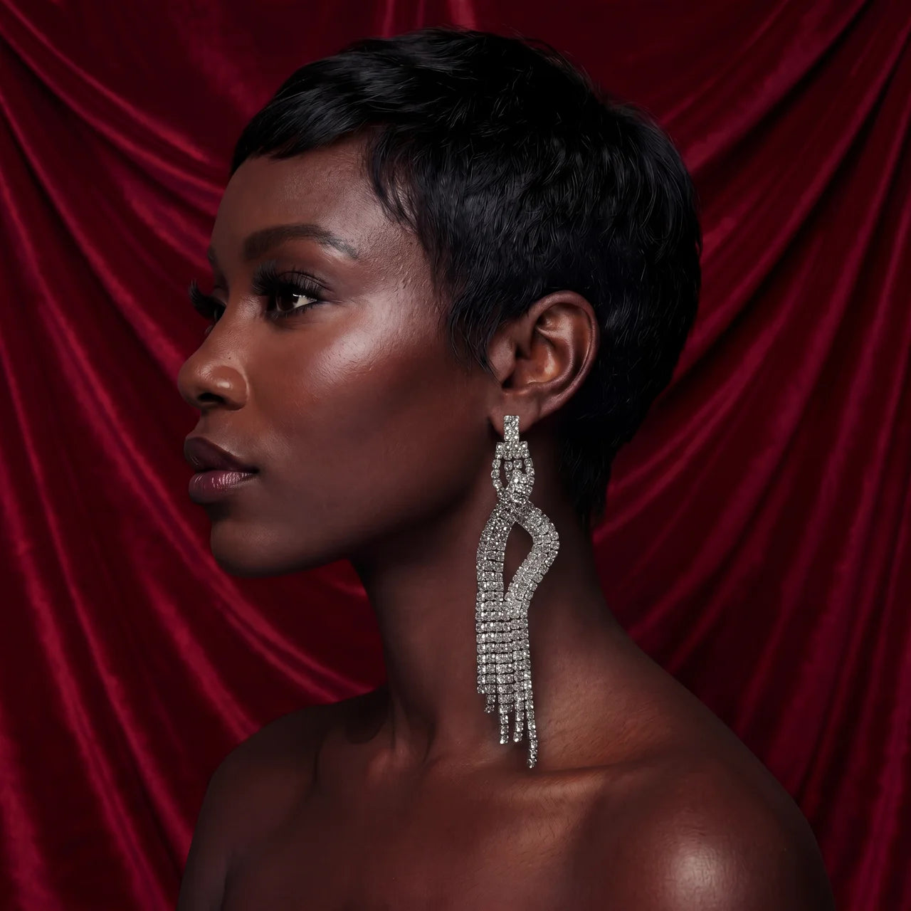 Velvet Rain Crystal Fringe Chandelier Earring