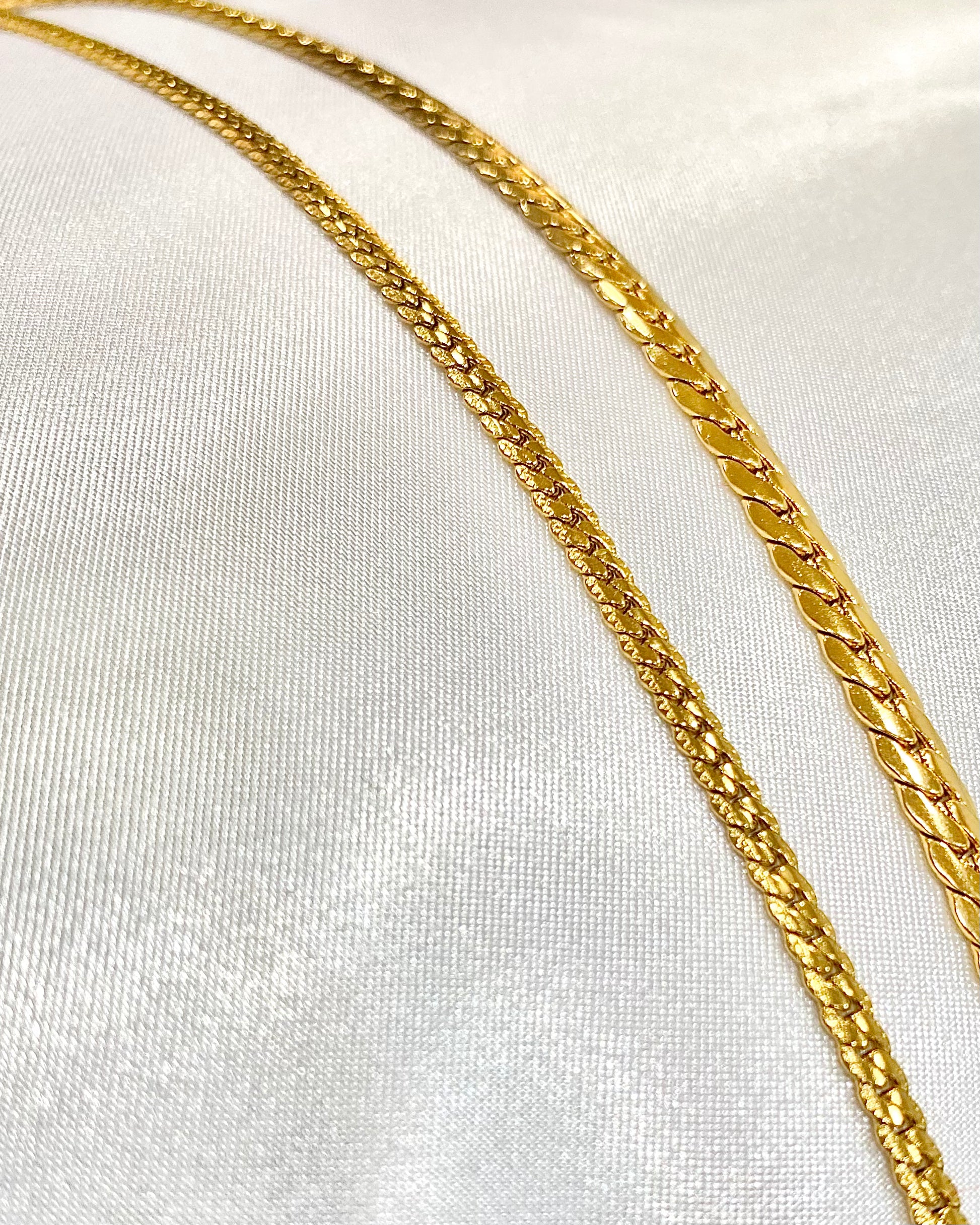 Flat Cuban Link Chain – Gold Necklace (3mm, 5mm)18K Gold-Plated Stainless Steel