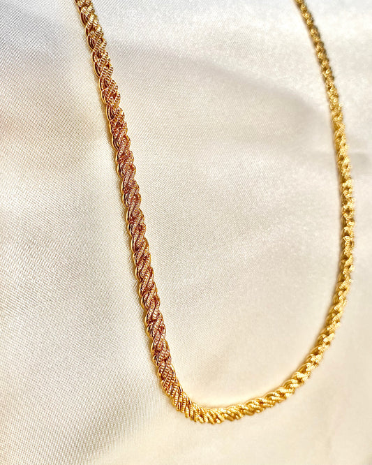 Flat Rope Chain - 3mm Gold Choker Necklace |16inches