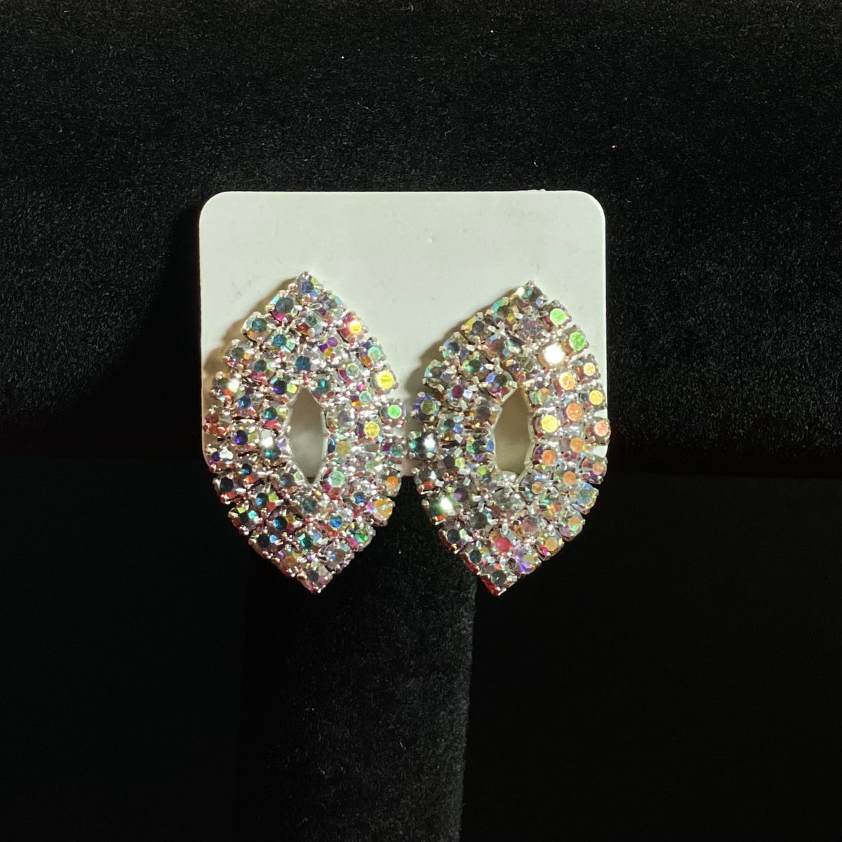 Marquise Crystal Clip on Earrings