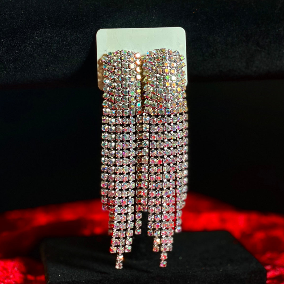 Regal Crystal Waterfall Earrings