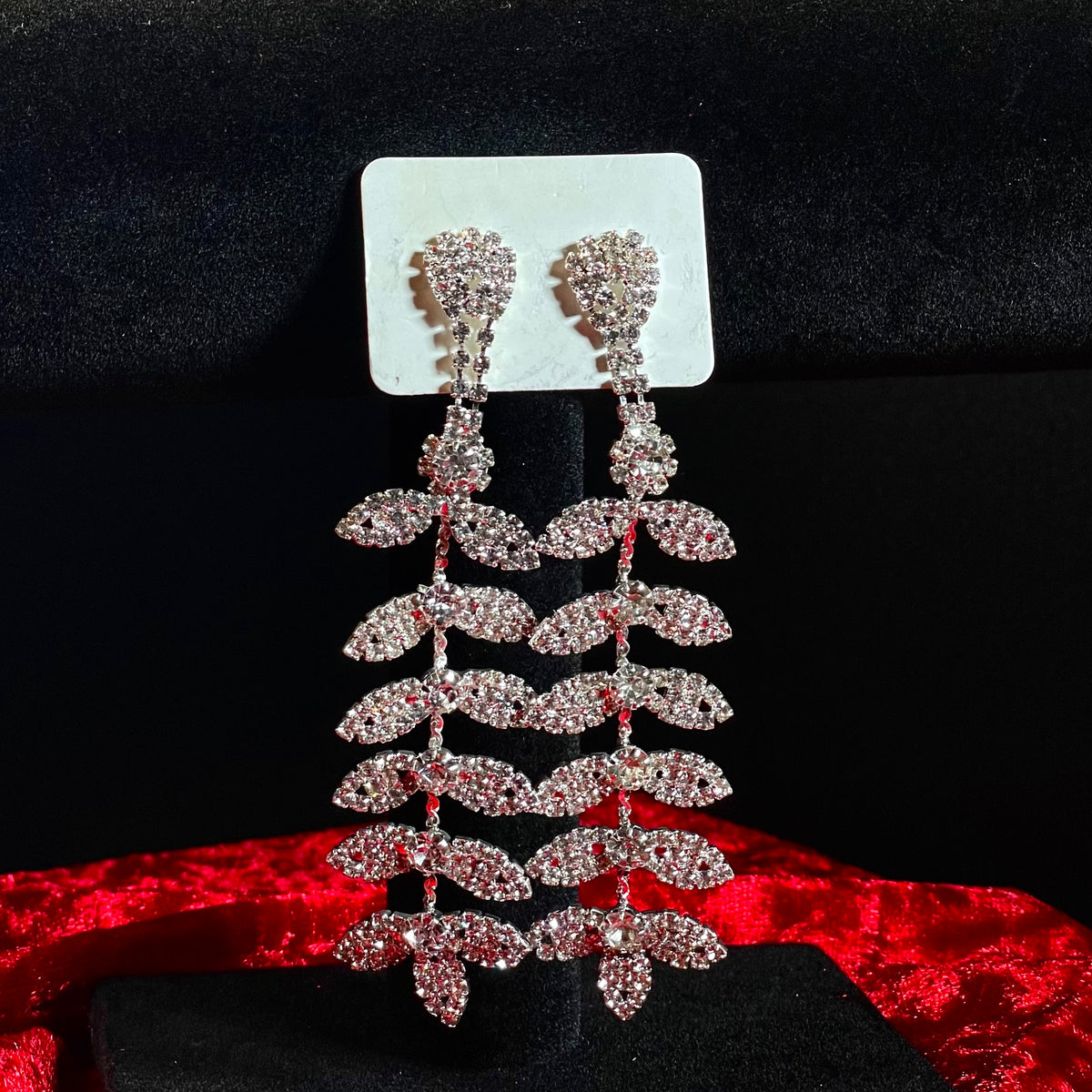 Laurel Silver Crystal Earrings