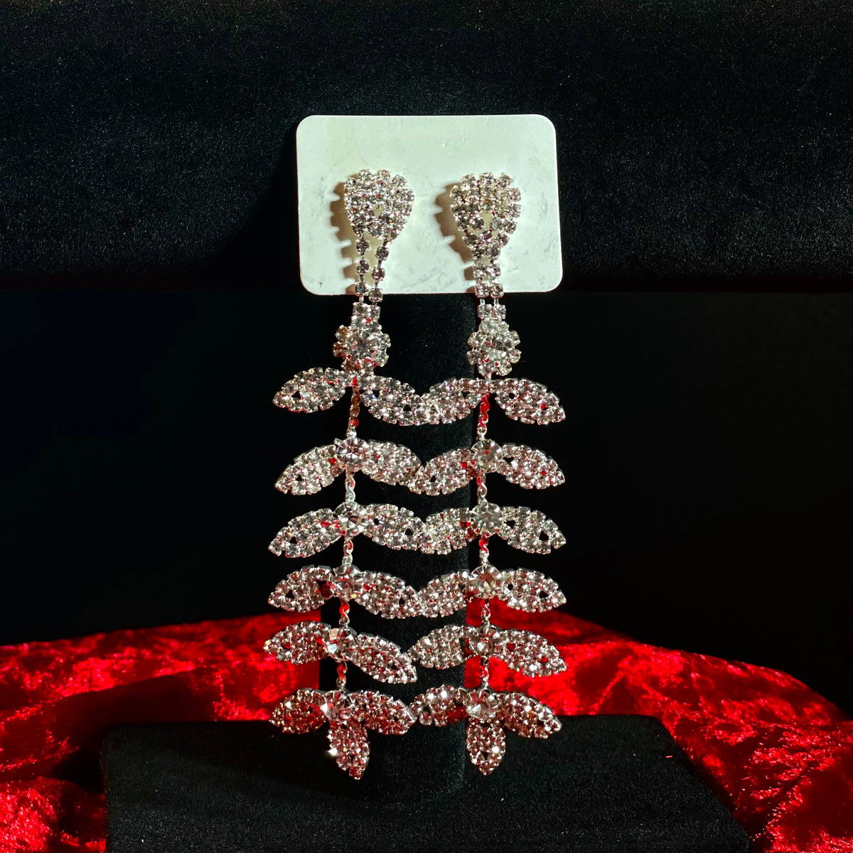 Laurel Silver Crystal Earrings