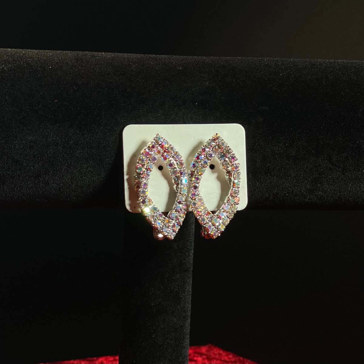 Diamond Marquise Crystal Clip on Earrings