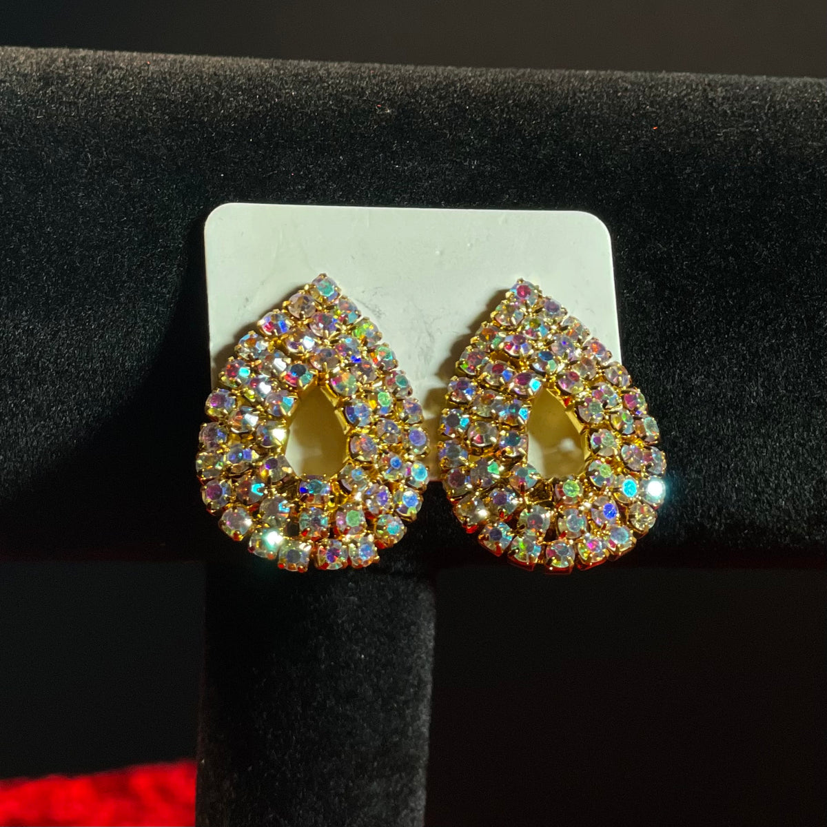 Aurra Gold Iridescent Clip on Earrings