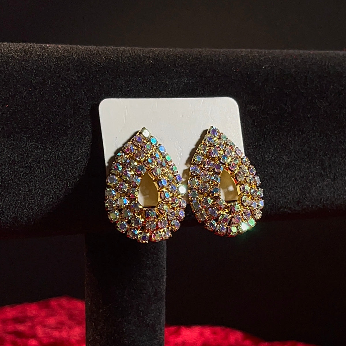 Aurra Gold Iridescent Clip on Earrings