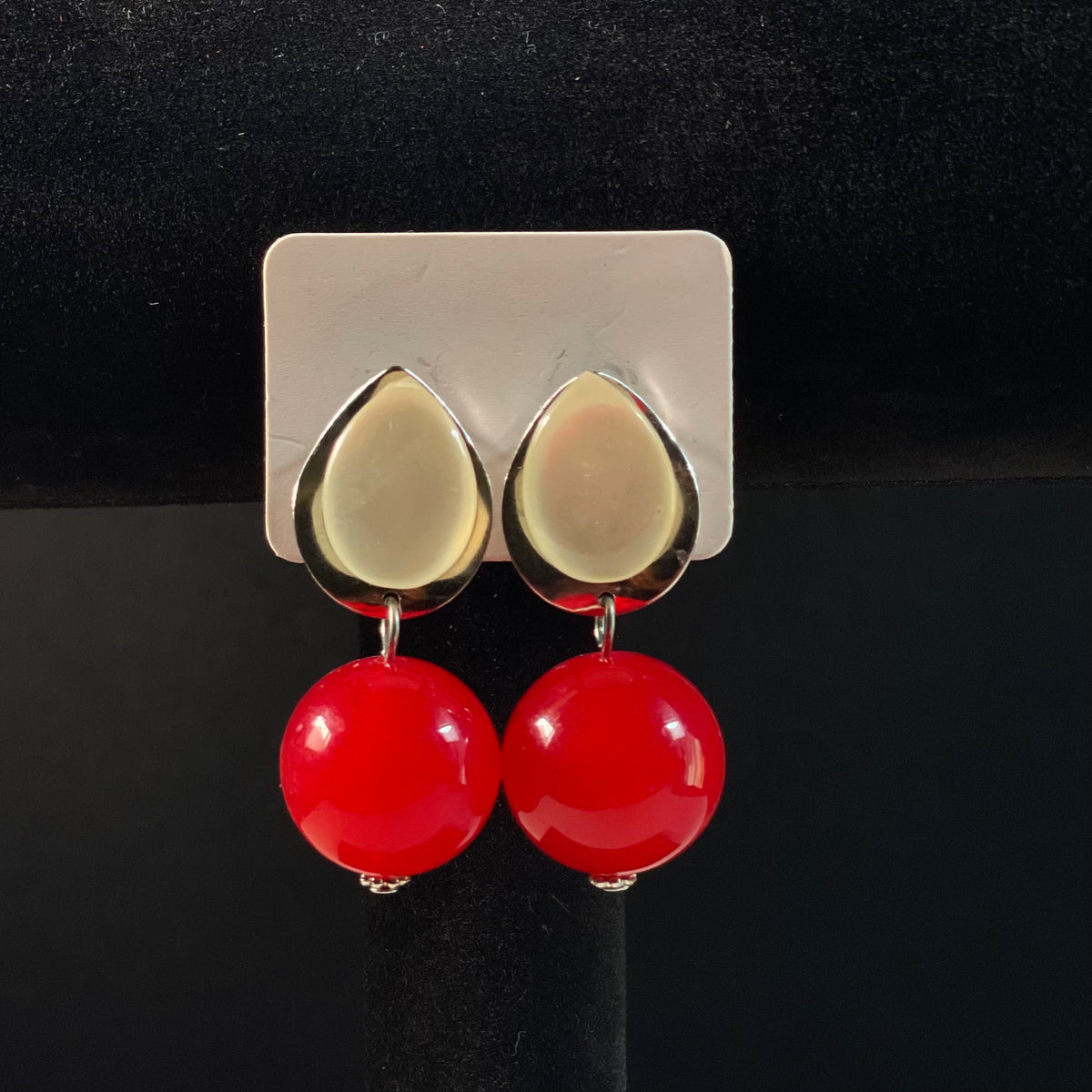 Scarlet Pearl Drop Earrings