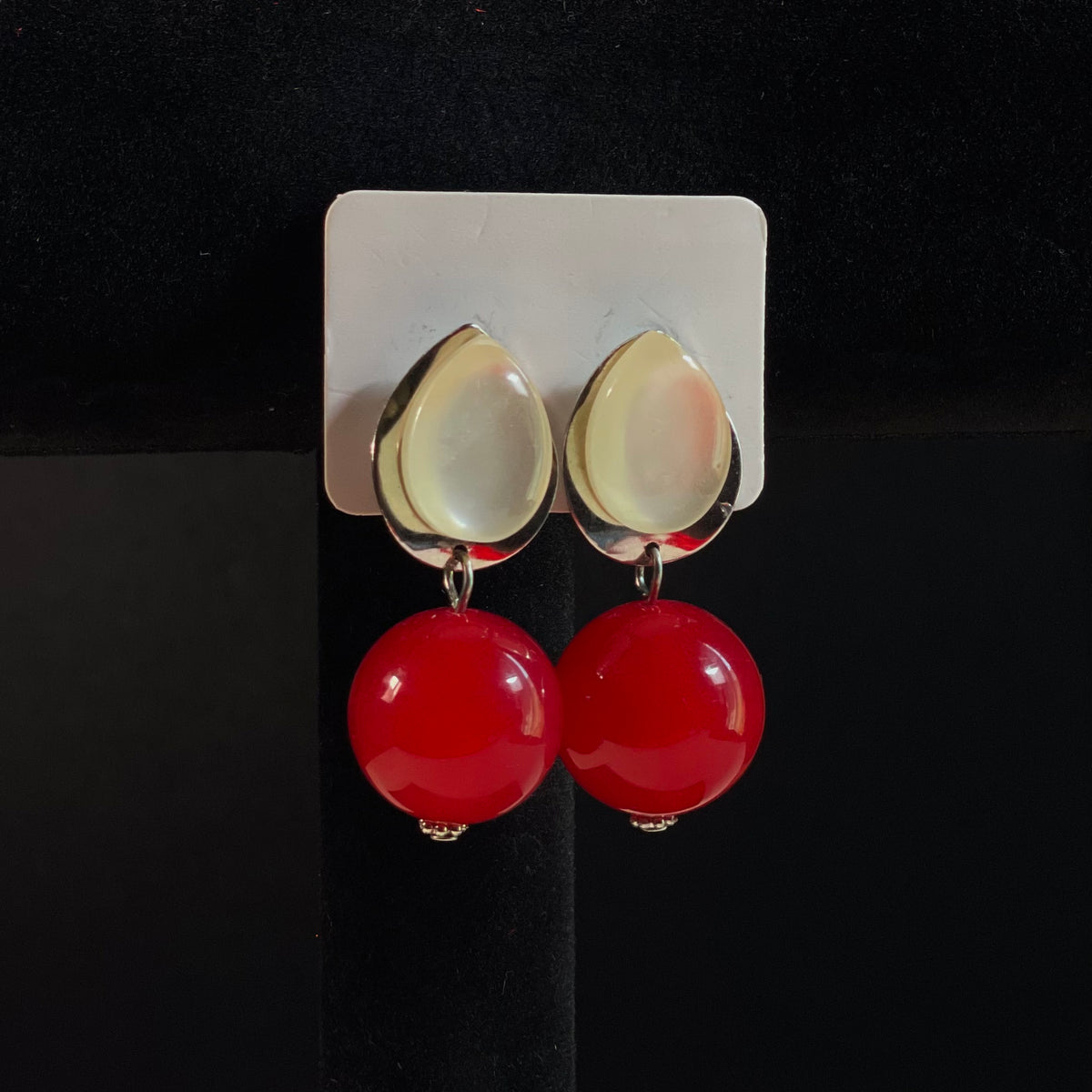 Scarlet Pearl Drop Earrings