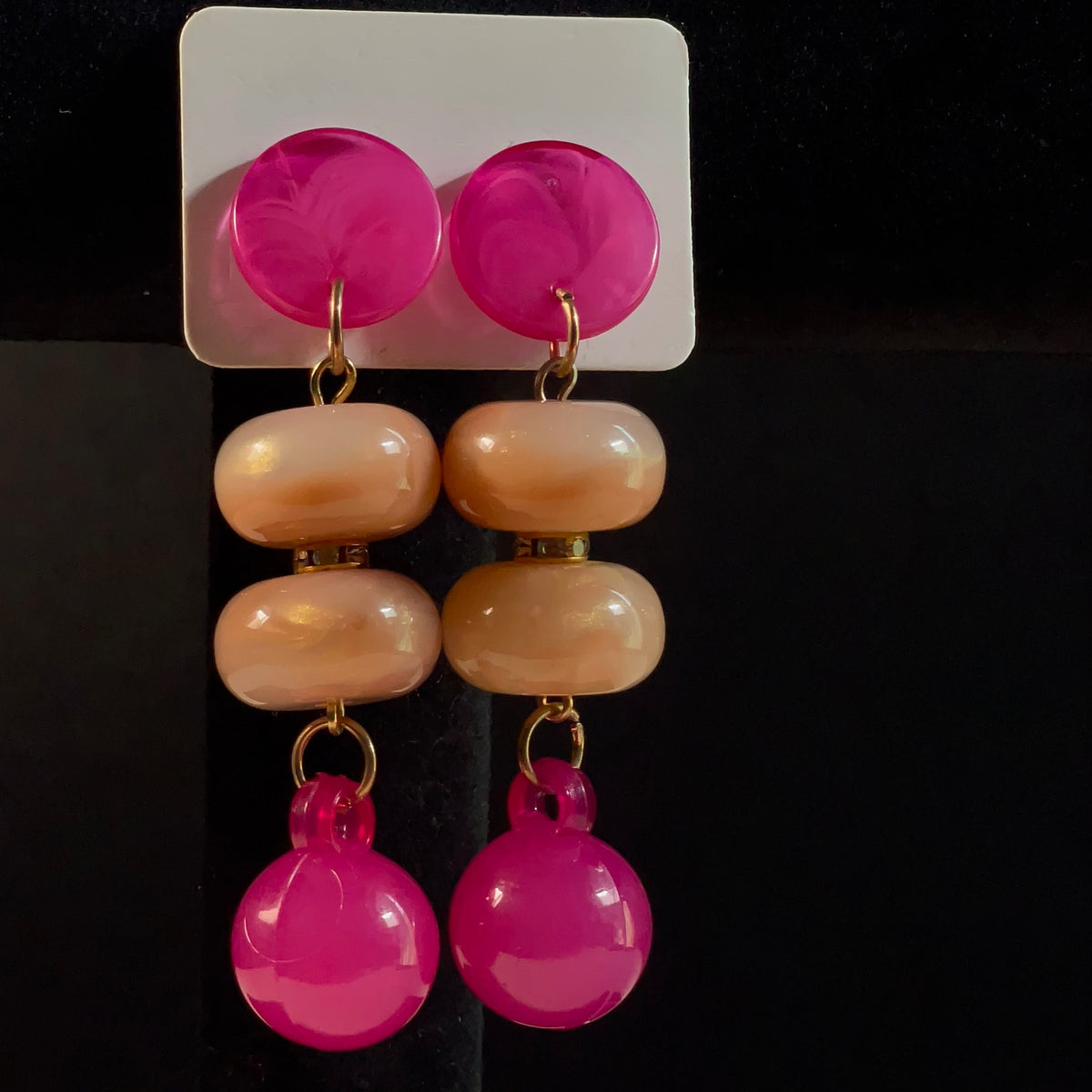 Fuchsia Sunset Tiered Earrings