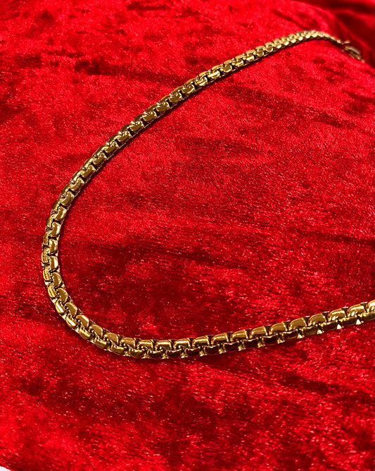 Chelsea Flat Box Chain – Gold Necklace (2mm, 3mm, 4mm)