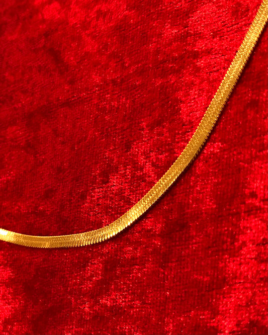 Herringbone Chain – Gold Necklace (2mm, 3mm)