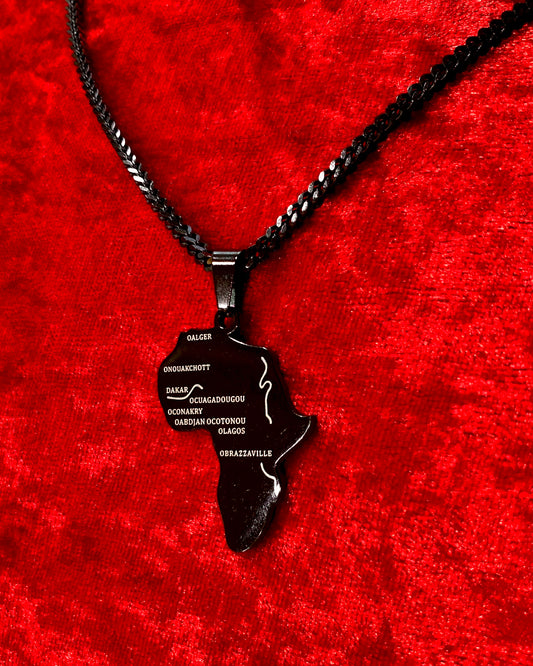 Dako - Black Africa Map Pendant Necklace