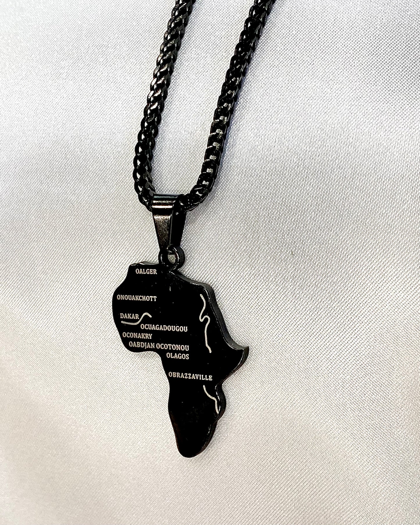 Dako - Black Africa Map Pendant Necklace