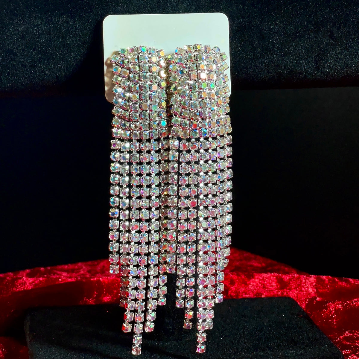 Regal Crystal Waterfall Earrings