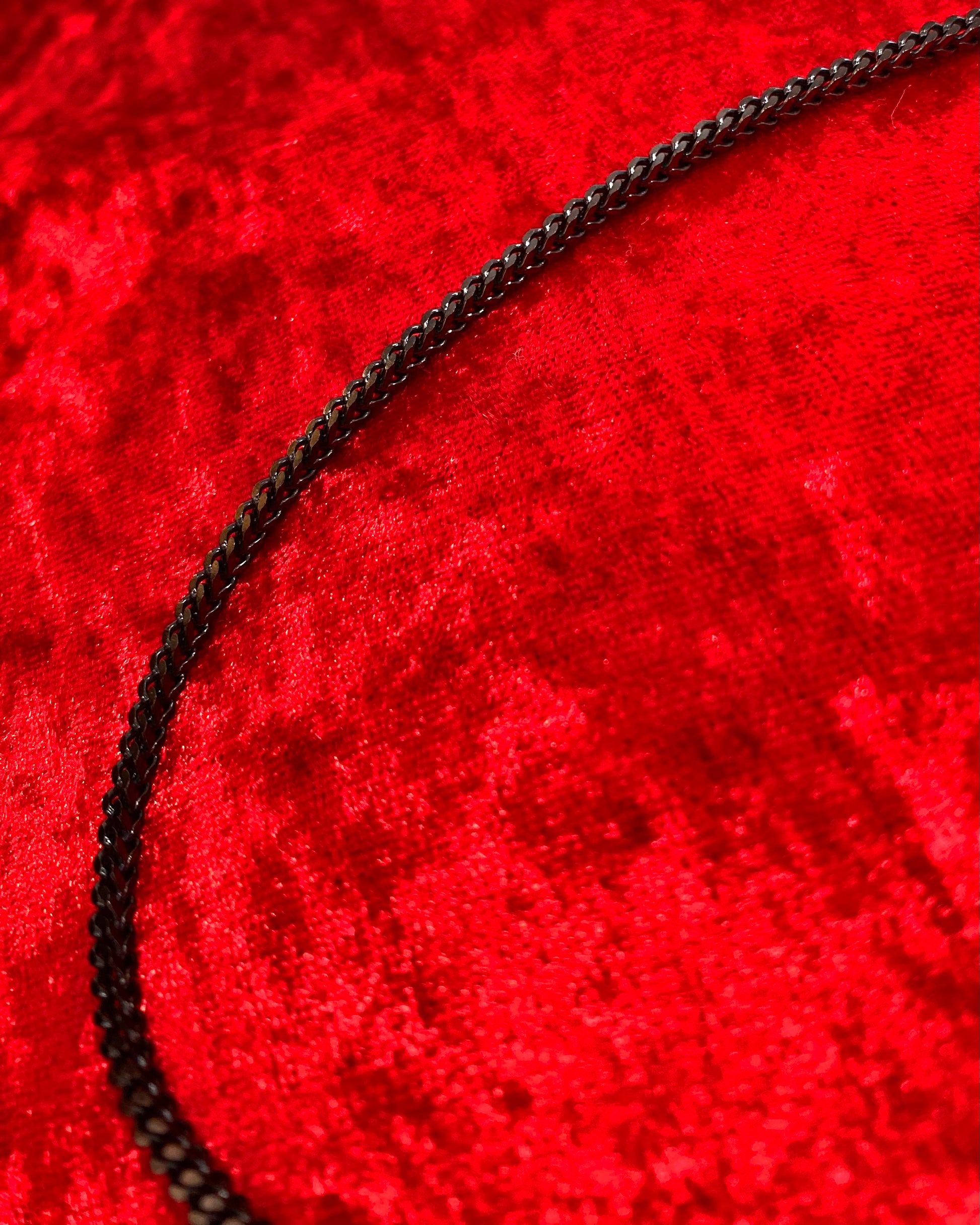 Twin Curb Cuban Link Chain - 3mm Black Necklace | 23inches  Stainless Steel 