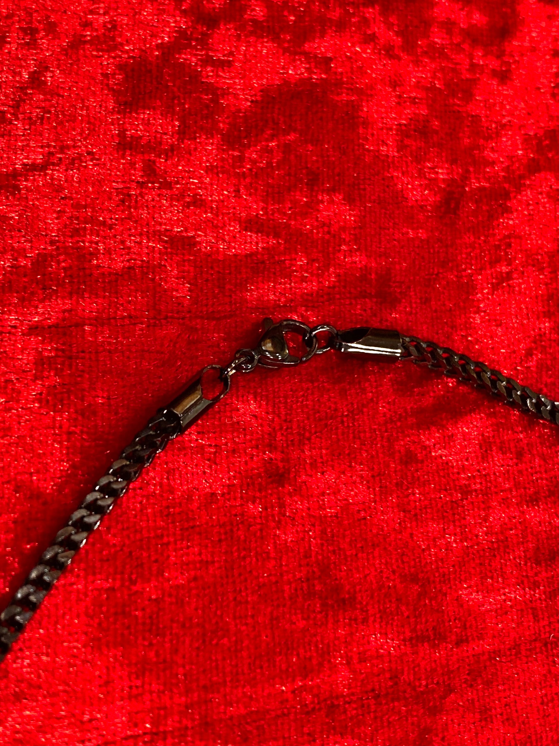 Twin Curb Cuban Link Chain - 3mm Black Necklace | 23inches  Stainless Steel 