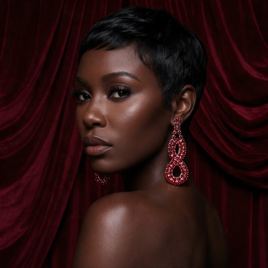 Crimson Infinity Crystal Earrings