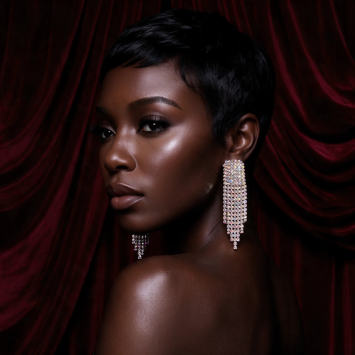 Regal Crystal Waterfall Earrings